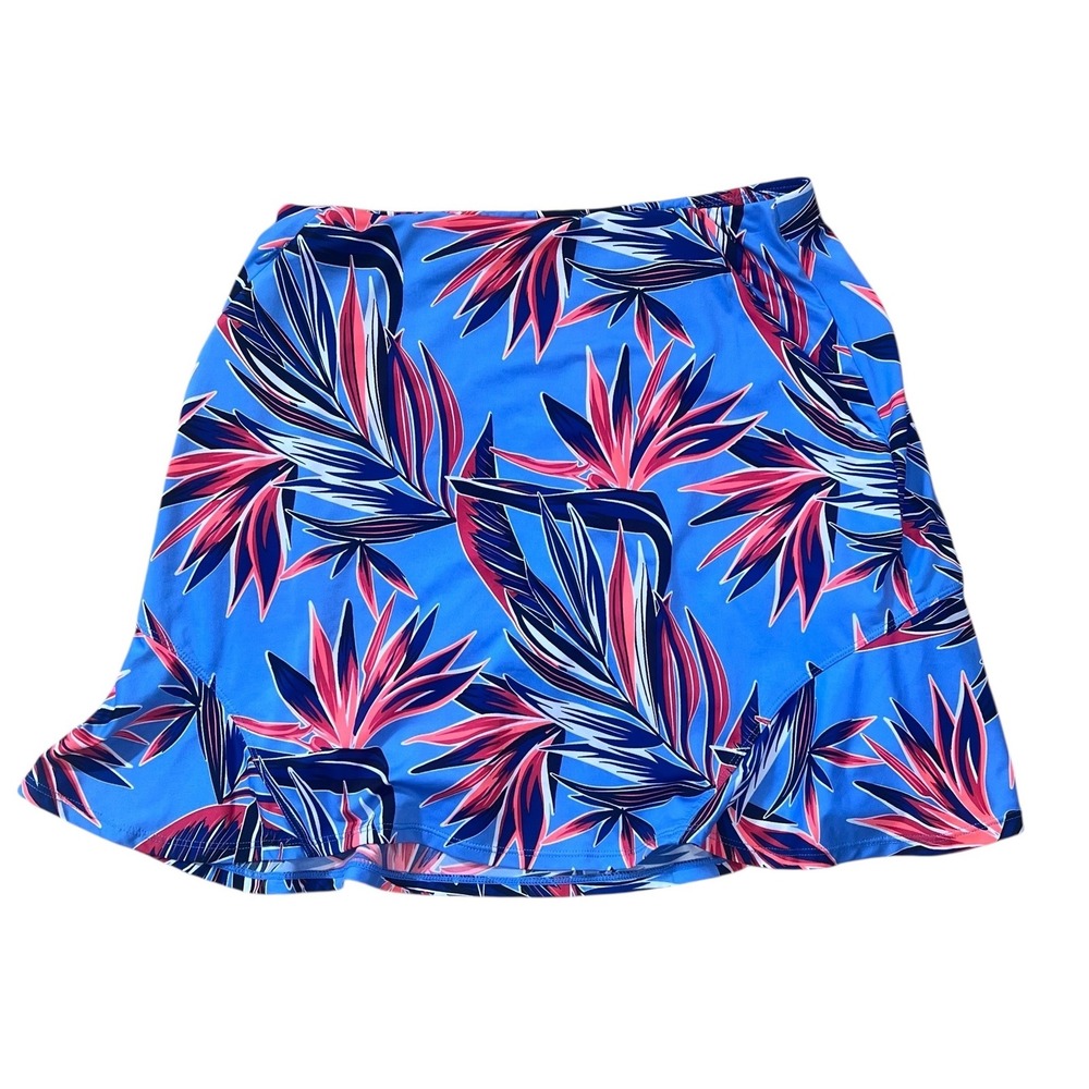 Tail Womens Blue Tropical Bird of Paradise Floral Tennis Golf Skort Small